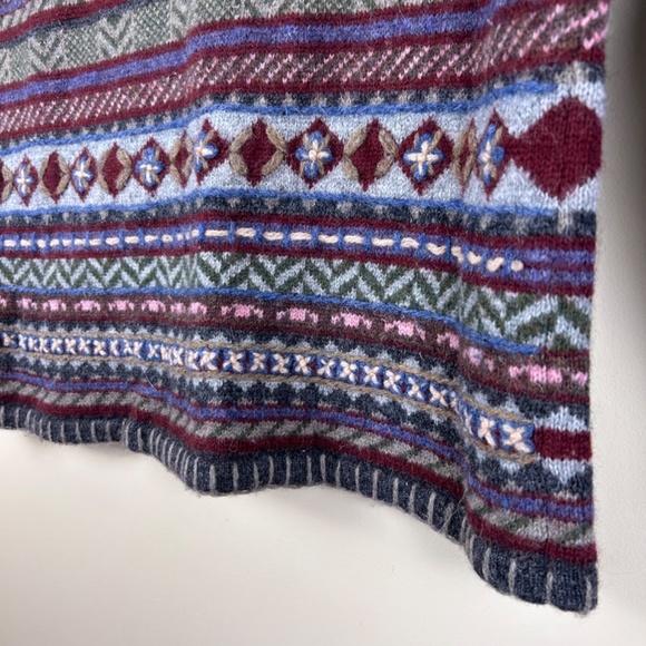 All Wool women’s v-neck argyle cardigan multicoloured size XL - Picture 3 of 8